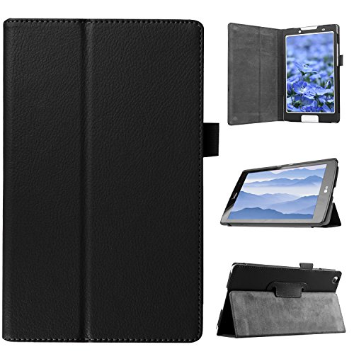 Lenovo Tab 2 A8 Case, Pasonomi® Premium PU Leather Folio Case Stand Cover for Lenovo Tab 2 A8 8 inch Tablet (Litchi Series Black)