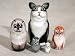 Toys : Black & White Cat Russian Nesting Doll 5pc./5"