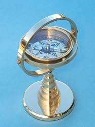 Brass Gimbaled Desk Stand Compass
