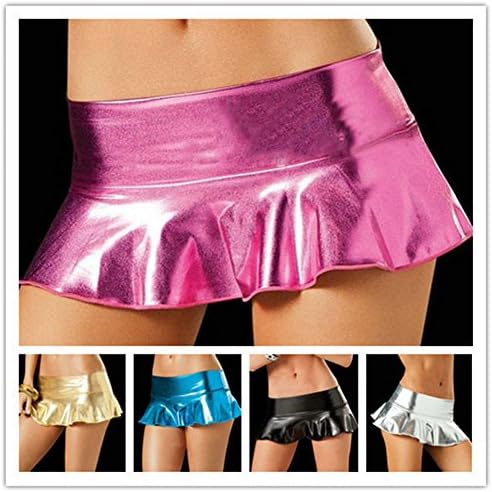 Exotic Sexy Pole Dancing Mini Skirt Shiny Wet Look Style Clubwear