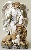 Joseph's Studio Angel with Lion & Lamb Religious Figure 10