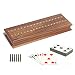 Solid Walnut Wood 3 Track Cribbage Board with 2 Decks of Cards, Metal Pegs & Storage by WE Games