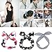 YESURPRISE 10pcs Hair Tie Polka Dot Stripe Ribbon Rockabilly Bunny Rabbit Ear Girls Hair Band Tie Twist Bow Wire Headband Scarf Wrap