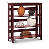 Legacy Decor 3 Tier Mission Style Bookshelves Bookcase Wood Cherry Finish