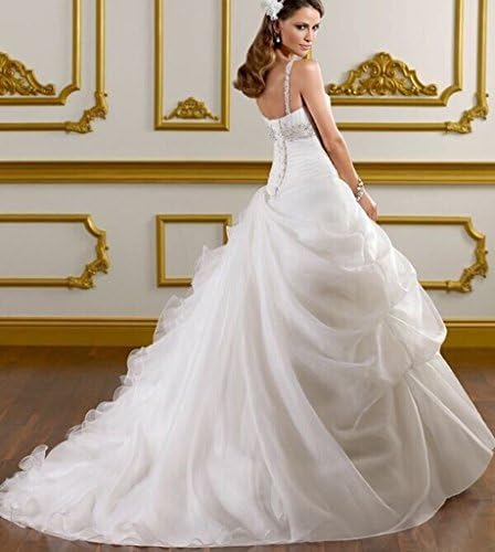 GKD Sweetheart Beading Trumpet V-Neck Organza Ruffles Wedding Dresses