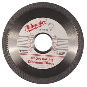 Milwaukee 49-93-8005 4-Inch Dry Cutting Continuous Rim Diamond Saw Blade with 7 8-Inch... by Milwaukee