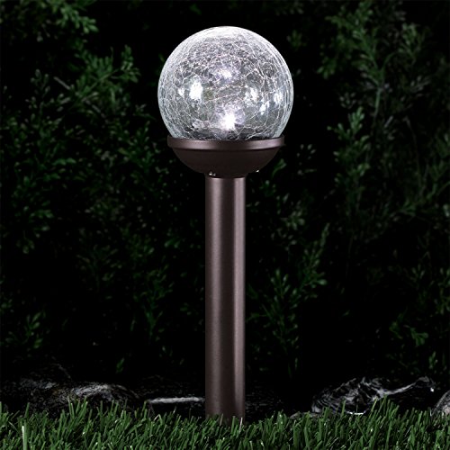 (12 Pack) Westinghouse Mini Crackle Ball Solar Stake Light, Bronze New