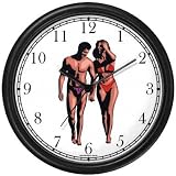 51RD4ln4k L. SL160  Romantic Couple   Man and Woman in Swim Suits Walking Beach Wall Clock by WatchBuddy Timepieces