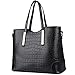 Vincico174; Women Shoulder Bag 2 Piece Tote Bag Pu Leather Handbag Purse Bags Set (Black)