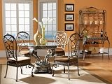 Rosemary "Antique Grey" with Textured Black & Silver Highlights Hand Painted Dining Table Base (Glass Top sold separately) By Powell Furniture