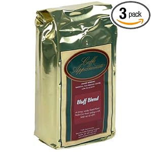 Caffe Appassionato Bluff Blend Ground Coffee, 12-Ounce Bag (Pack of 3)
