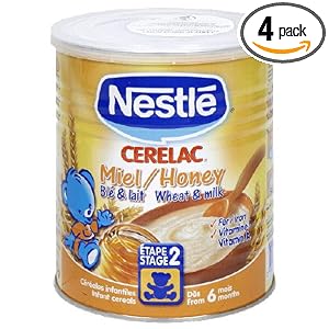 Nestle Cerelac, Honey and Wheat with Milk, 14.1-Ounce Cans (Pack of 4)