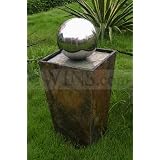 Calming Waters Garden Fountain - Outdoor Indoor - Stainless Steel Reflecting Globe on... by Ewins