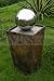 Calming Waters Garden Fountain - Outdoor/Indoor - Stainless Steel Reflecting Globe on Slate Pillar