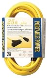 Coleman Cable 1910 25-Foot 15 Amp 12-Gauge Tri-Source (Straight Male) Generator Cord
