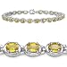 6.75 Carat Genuine Yellow Sapphire Ovals Silver Bracelet