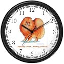 Pomeranian Dog Cartoon or Comic - JP Animal Wall Clock by WatchBuddy Timepieces (White Frame)