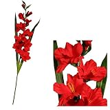 Outdoor Living : Single Stem Gladioli -Red - Artificial Flower