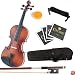 Mendini 1/4 MV300 Solid Wood Violin in Satin Finish with Hard Case, Shoulder Rest, Bow, Rosin and Extra Strings