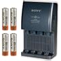 Sony 15 Minute Battery Charger with 4 AA Ni-MH Rechargeable Batteries