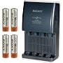 Sony 15 Minute Battery Charger with 4 AA Ni-MH Rechargeable Batteries