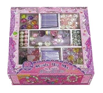 Childrens Toyshop  Toys : Pecoware Bracelet Kit - Girls Bead Bracelet Making Kits - Makes 4 Bracelet's, over 80 Beads!