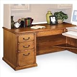 Kathy Ireland Home by Martin Furniture Huntington Oxford Right Facing 68 Executive Desk in Wheat
