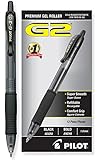 Pilot G2 Retractable Premium Gel Ink Roller Ball Pens, Bold Point, Black Ink, Dozen Box (31256)