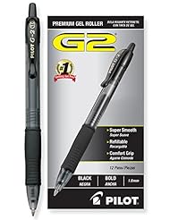 Office Product: Pilot G2 Retractable Premium Gel Ink Roller Ball Pens, Bold Point, Black Ink, Dozen Box (31256) - 0
