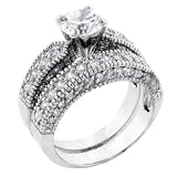 Sterling Silver Round Cut Cz Antique Promise Cluster Right Hand Ring