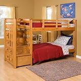 Woodcrest Heartland Twin over Twin Bunk Bed with Stairs - WCM277