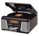Crosley CR712 Autorama Turntable with CD Player and AM/FM Radio, Black