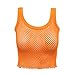 Envy Boutique Women's Sexy Sleeveless Casual Retro Fishnet Net Mesh Summer Crop Top