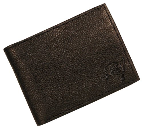 NFL Tampa Bay Bucs Debossed Black Leather Bi-fold Wallet