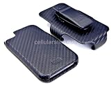 Case-Mate Black Carbon Fiber Leather Signature Case & Holster for iPhone 4