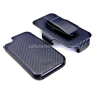 Case-Mate Black Carbon Fiber Leather Signature Case & Holster for iPhone 4