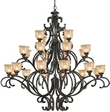 Crystorama 7418-BU, Norwalk Candle 3 Tier Chandelier Lighting, 24 Light, 960 Total Watts, Bronze