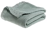 Faribault Classic Mercerized Cotton Queen Blanket, Sage
