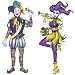 Jointed Mardi Gras Mime and Jester Decor Set of 2