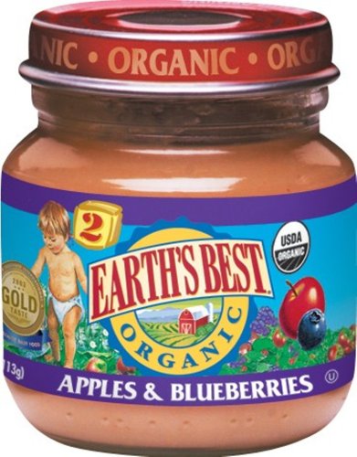 Earth's Best 2nd Apples & Blueberries, 4 Ounce Jars (Pack of 24) by Earth's Best