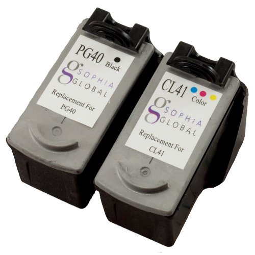 Sophia Global Remanufactured Ink Cartridge Replacement for Canon PG-40 and CL-41 (1 Black and 1 Color)