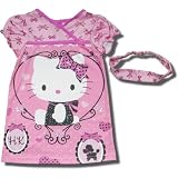 Hello Kitty "Poodle Kitty w/ Bows" Nightgown w/ bonus hairband for toddler girls