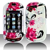 Premium - Samsung T669/Gravity T Red Flower on White Cover - Faceplate - Ca ....