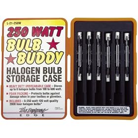 Designers Edge L-21 Bulb Buddy Halogen Bulb Storage Case with Six 250-Watt Halogen Bulbs