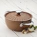 Rachael Ray Cucina Nonstick Dish/Casserole Pan with Lid, 4.5 Quart, Mushroom Brown