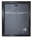 NFL Washington Redskins Cabinet Style Jersey Display - Black with Museum Quality UV Upgrade