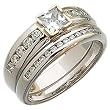 14K White Gold Exquisite Diamond Bridal Ring Set (Center stone is not included)