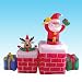5 Foot Animated Christmas Inflatable Santa Claus + Reindeer from Chimney