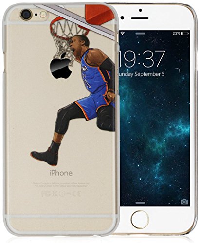 iPhone 6/6s Case, Elite_Cases Ultra Slim Transparent [NBA Player] Hard Case Cover for Apple iPhone 6 / iPhone 6s (4.7) &amp; Custom Elite Cases Microfiber Pouch - Westbrook Throwdown