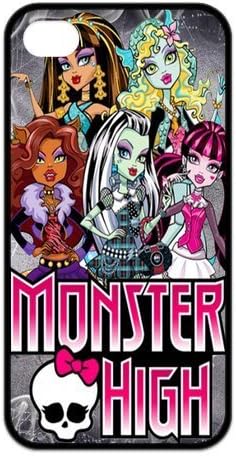 LeonardCustom- Cartoon Monster High Protective TPU Rubber Silicon Fitted Cover Case for iPhone 4 / 4S [Black / White] -LCI4U520